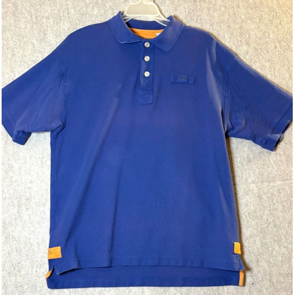 Orvis 1856 Men’s M Purplish Blue Fishing Pique Cotton Polo Shirt